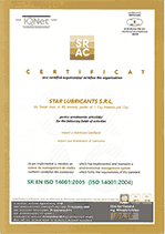 Certificat ISO 14001 - Star Lubricants 2015