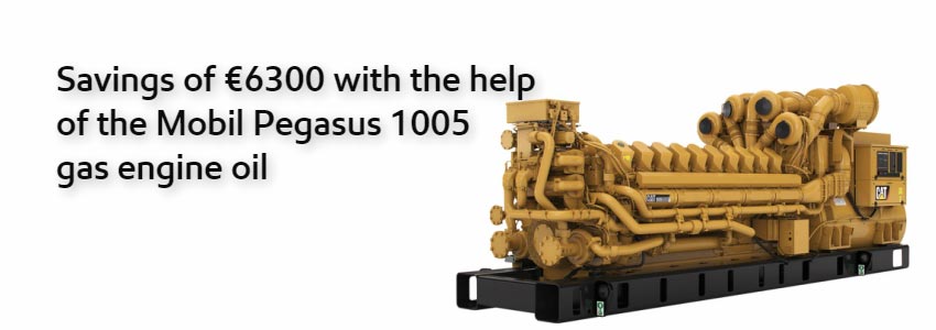 Savings of €6300 with the help of the Mobil Pegasus 1005 gas engine oil